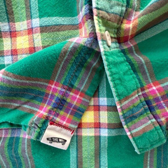 Vans green plaid button-up shirt men size large - Casual Streetwear Skate - Picture 7 of 11